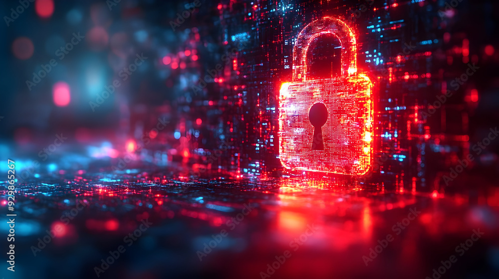Aufkleber digital lock symbolizing cybersecurity and data protection.