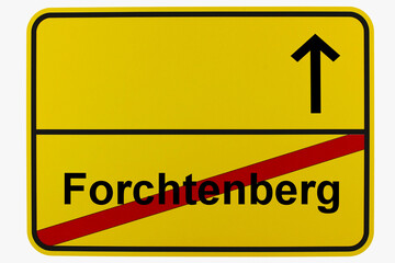 Illustration eines Ortsausgangsschildes von Forchtenberg in Baden-Württemberg