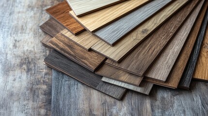 Choosing laminate flooring samples for new home renovation project