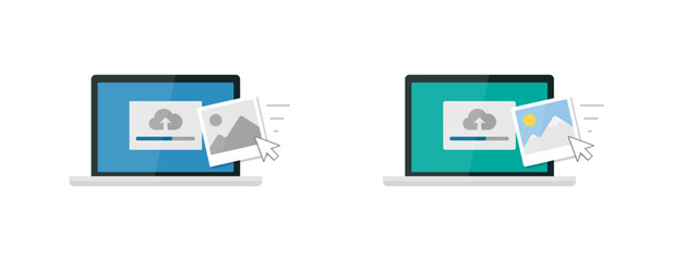 Upload a image to the cloud using a laptop