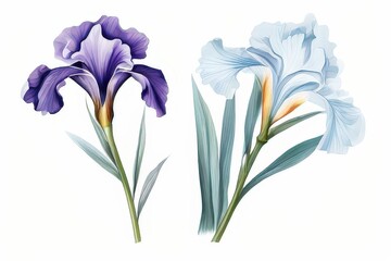 the AI Image Generator, Iris flower isolated on white background, beautiful spring plant