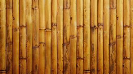 Fototapeta premium A minimalist, fullscreen background of evenly spaced bamboo poles with a uniform, clean look, suitable for various design applications.