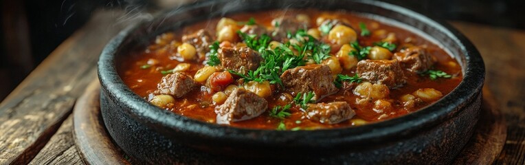 Fototapeta premium Authentic German Stew in a Rustic Kitchen Setting