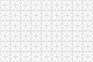 Grey outline circle geometric seamless pattern. Vector Repeating Texture.