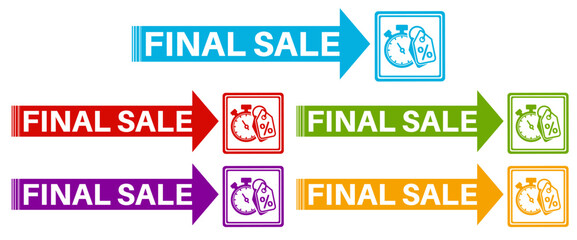 set collections colourful trendy final sale icon. last sale Sign label sticker design template vector illustration