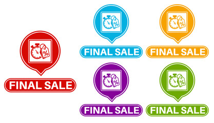 set collections colourful trendy final sale icon. last sale Sign label sticker design template vector illustration