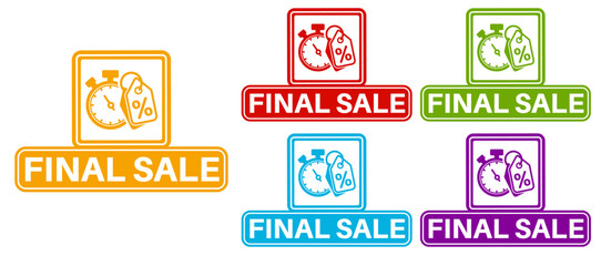 Set Special offer final sale banner icon labels sticker design template vector illustration