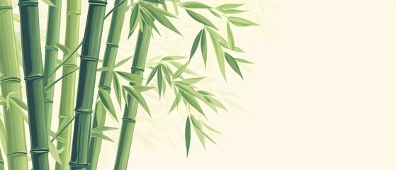 Green Bamboo Forest Illustration  Nature Background