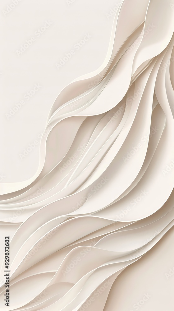 Aufkleber a blank page showcases elaborate beige layers that flow gracefully with soft curves and textures, hi