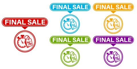 set collections colourful trendy final sale icon. last sale Sign label sticker design template vector illustration
