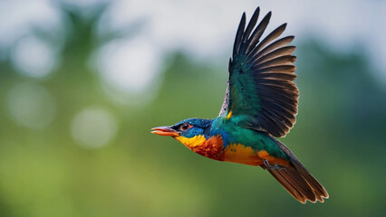 AI-Created Image of a Colorful Fish-Winged Bird