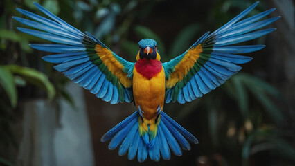 AI-Created Image of a Colorful Fish-Winged Bird