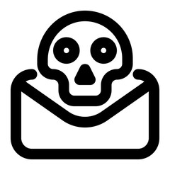 email hacking, malware, email, cyber security, cyber attack, virus outline icon