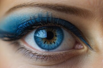 Fototapeta premium Close-up of blue eye with dramatic makeup