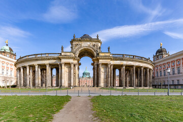 Obraz premium colonades at the new palace in Potsdam at the sanssoucci park, Potsdam, Germany
