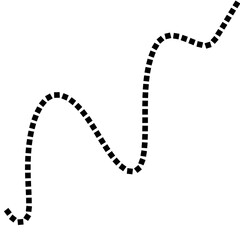 Naklejka premium Doodle black dotted line