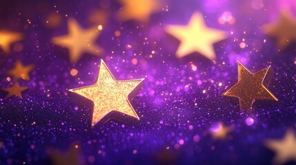 Close up of stars on purple background