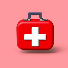 Obraz premium Aid kit, first aid kit, emergency kit, illustration of aid kit, medicine illustration