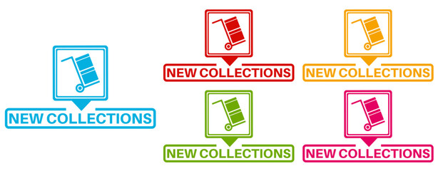 set new collections icon sign. new product symbol labels sticker design vector illustration