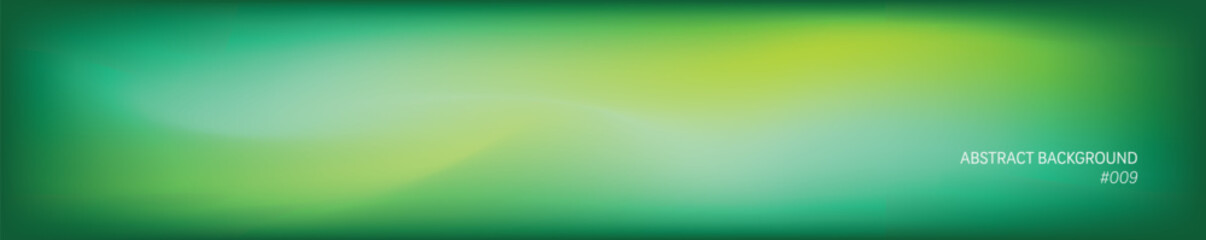 Abstract long banner background with green yellow gradient mesh and copy space for edit and decoration
