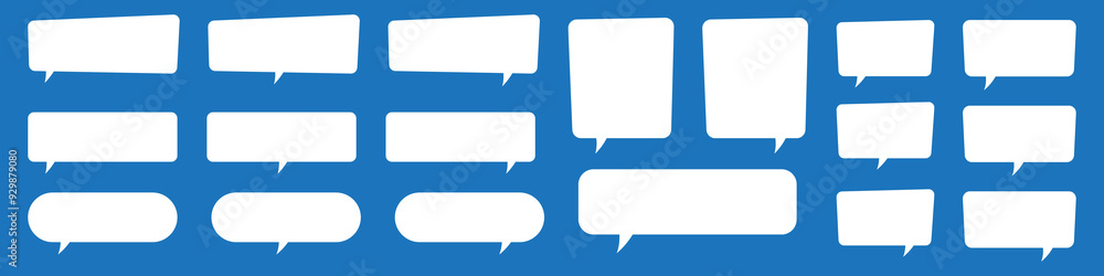 Poster set of speech bubbles. speak bubble text, cartoon chatting box, message box. blank empty speech bubb