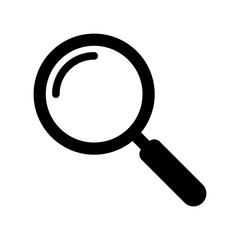 Magnifying glass icon, magnifier or loupe sign. Web search icon.