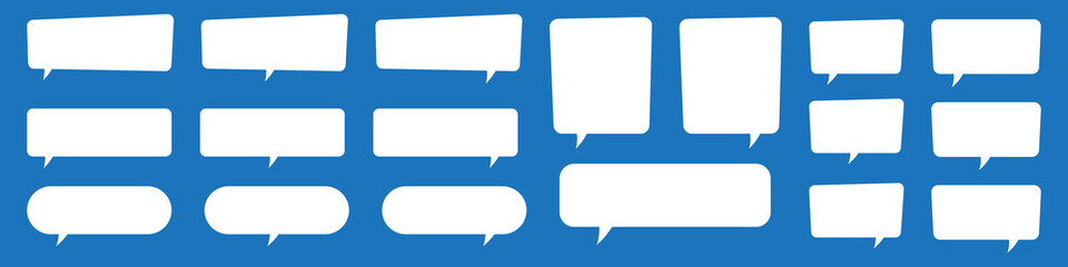 Set of speech bubbles. Speak bubble text, cartoon chatting box, message box. Blank empty speech bubbles.
