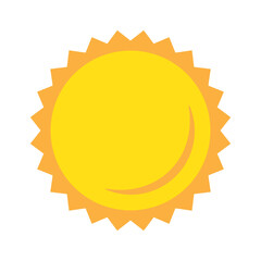 Sun icon in flat style, simple yellow sun.