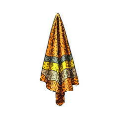 relax beach towel hand drawn. summer swim, surf breeze, sunscreen lounge relax beach towel vector sketch. isolated color illustration