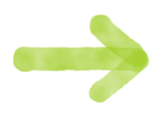 水彩風の一般的な矢印（黄緑）