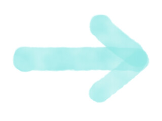 水彩風の一般的な矢印（水色）