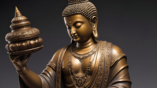 gold buddha statue, ai generated