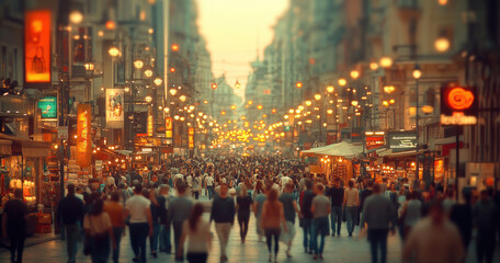Obraz premium People crossing the street. Created with Ai 