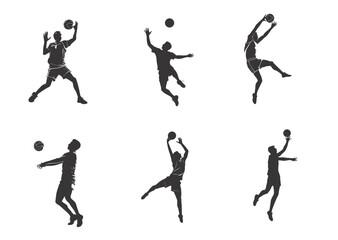 volleyball player. volleyball athlete silhouettes