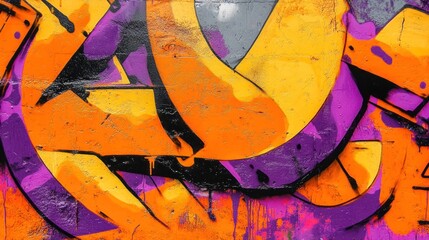 Abstract Orange Purple Graffiti Background Wallpaper