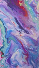 abstract painting with fluid swirling pastel colors