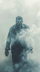 Fototapeta premium zombies in the fog.