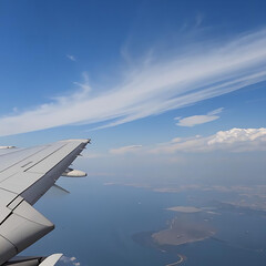 Obraz premium Airplane in the sky, plane in the sky, plane, sky, travelling by plane, plane travelling 