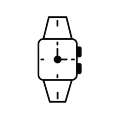 wrist watch glyph icon with white background vector stock illustration