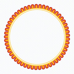 Durga Puja, Sale. Tag, Poster, Png. Background, Frame, Border, Ornate Circular Frame with Floral Patterns
