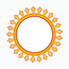 Durga Puja, Sale, Tag. Png. Background, Frame, Border, Ornate Circular Frame with Floral Patterns, Happy Durga Puja,
