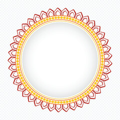 Durga Puja, Sale, Tag. Png. Background, Frame, Border, Ornate Circular Frame with Floral Patterns, Happy Durga Puja,
