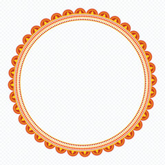 Durga Puja, Sale, Tag. Png. Background, Frame, Border, Ornate Circular Frame with Floral Patterns, Happy Durga Puja,

