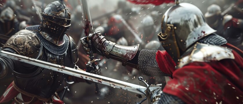 Medieval Knights in Combat.