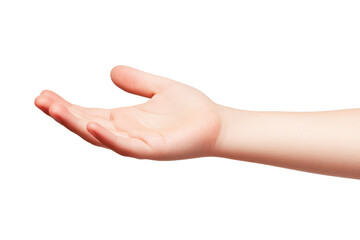 A close-up of an open human hand, symbolizing generosity, assistance, and connection in a minimalist style.