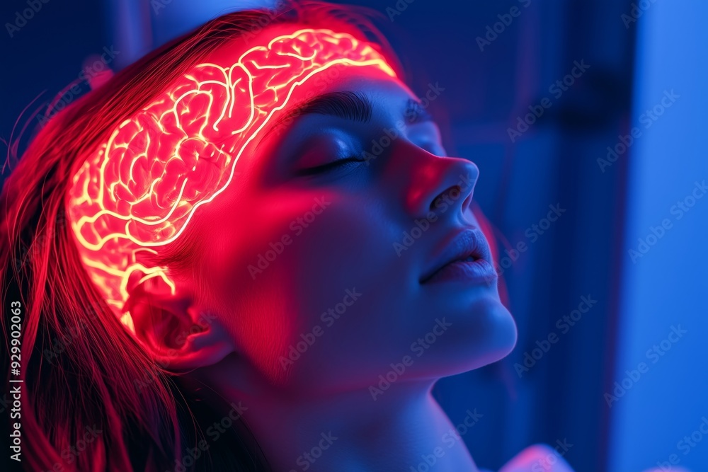 Poster professional photoshoot capturing brain activity using natural lighting for an authentic, dynamic vi