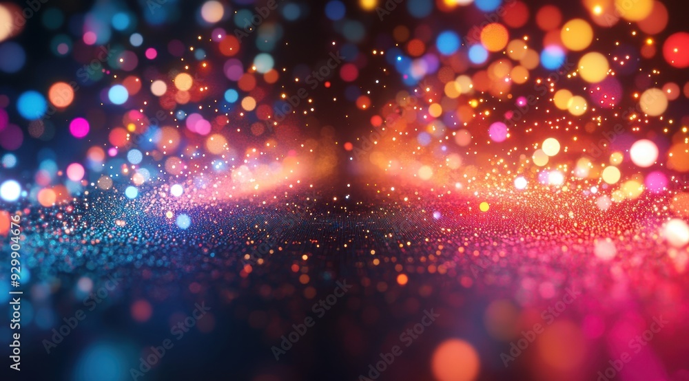 Poster a mesmerizing, colorful background of lights with various hues and patterns that create an abstract,