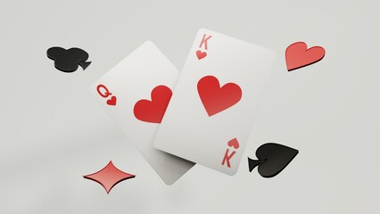 Casino chips, cubes, roulette, drum  on light wite background - 3d render. Flying chip for online casinos and mobile gambling applications, poker - winner, wealth concept.