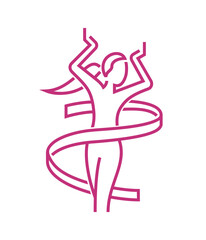 Losing weight icon in bold line - fitness or liposaction