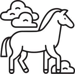 Horse icon symbol vector image Illustration